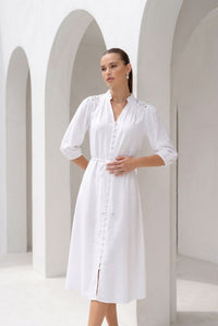 EDDA LINEN LACE DRESS
