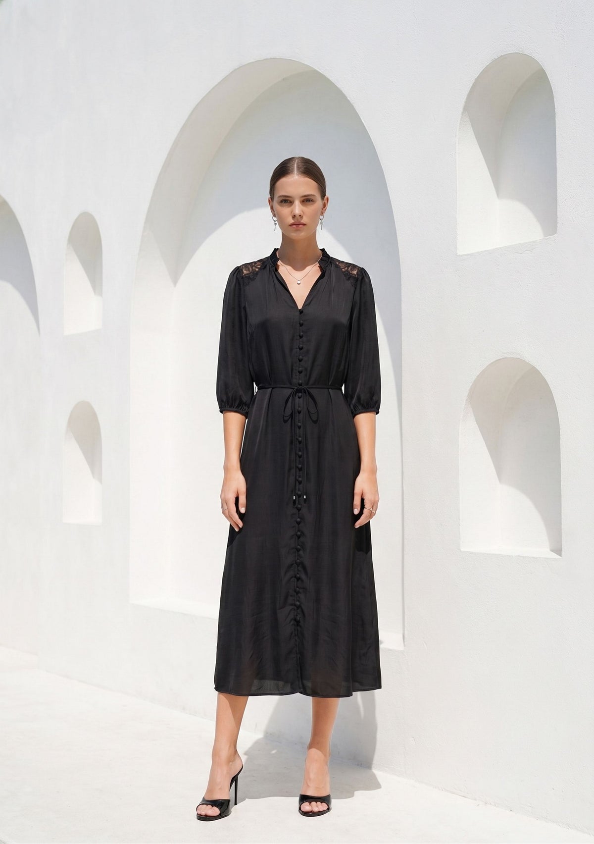 EDDA LINEN LACE DRESS