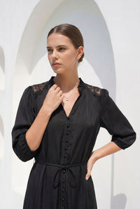EDDA LINEN LACE DRESS