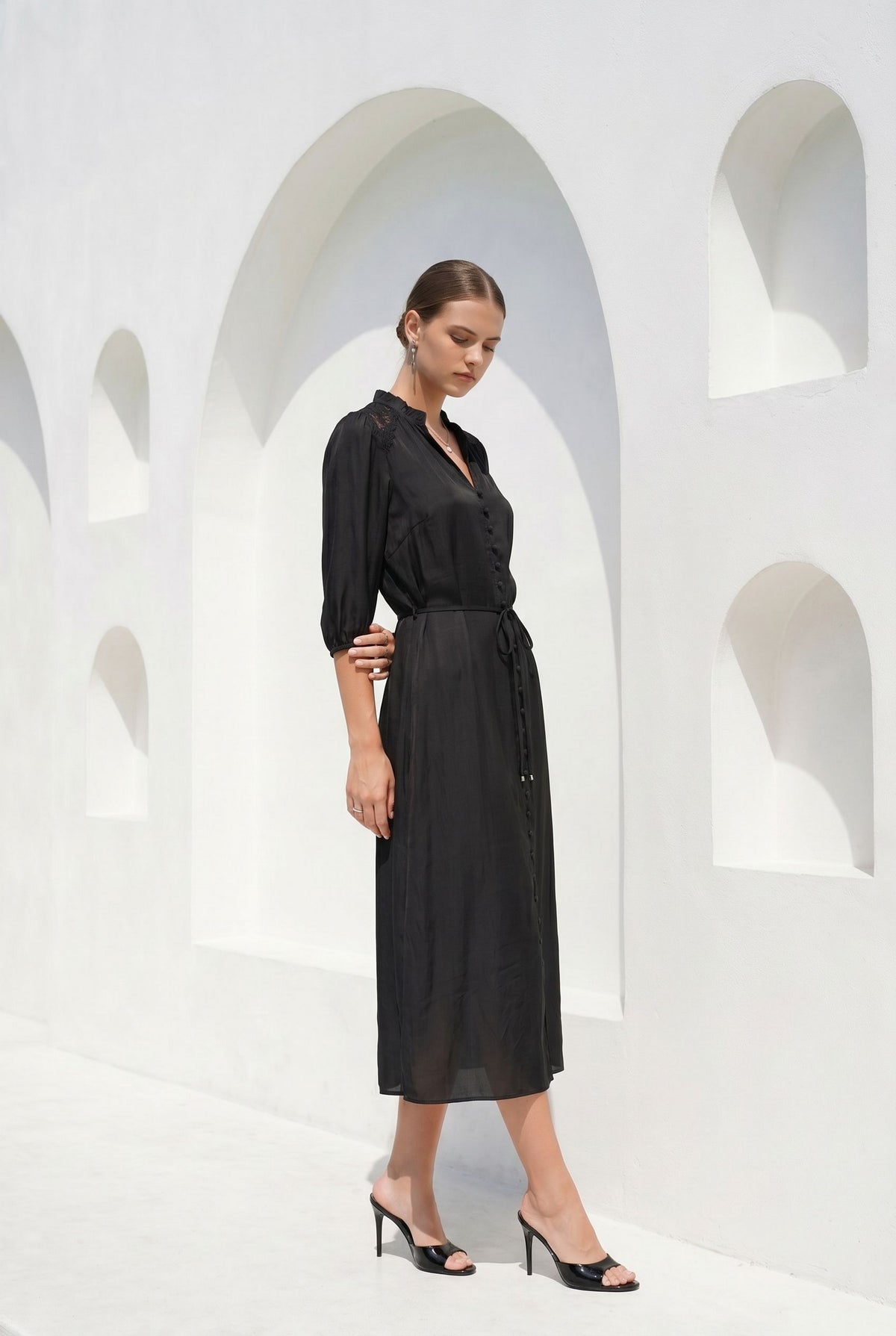 EDDA LINEN LACE DRESS