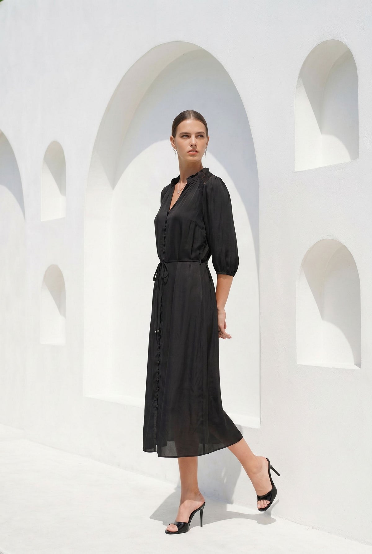 EDDA LINEN LACE DRESS