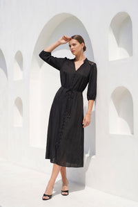 EDDA LINEN LACE DRESS