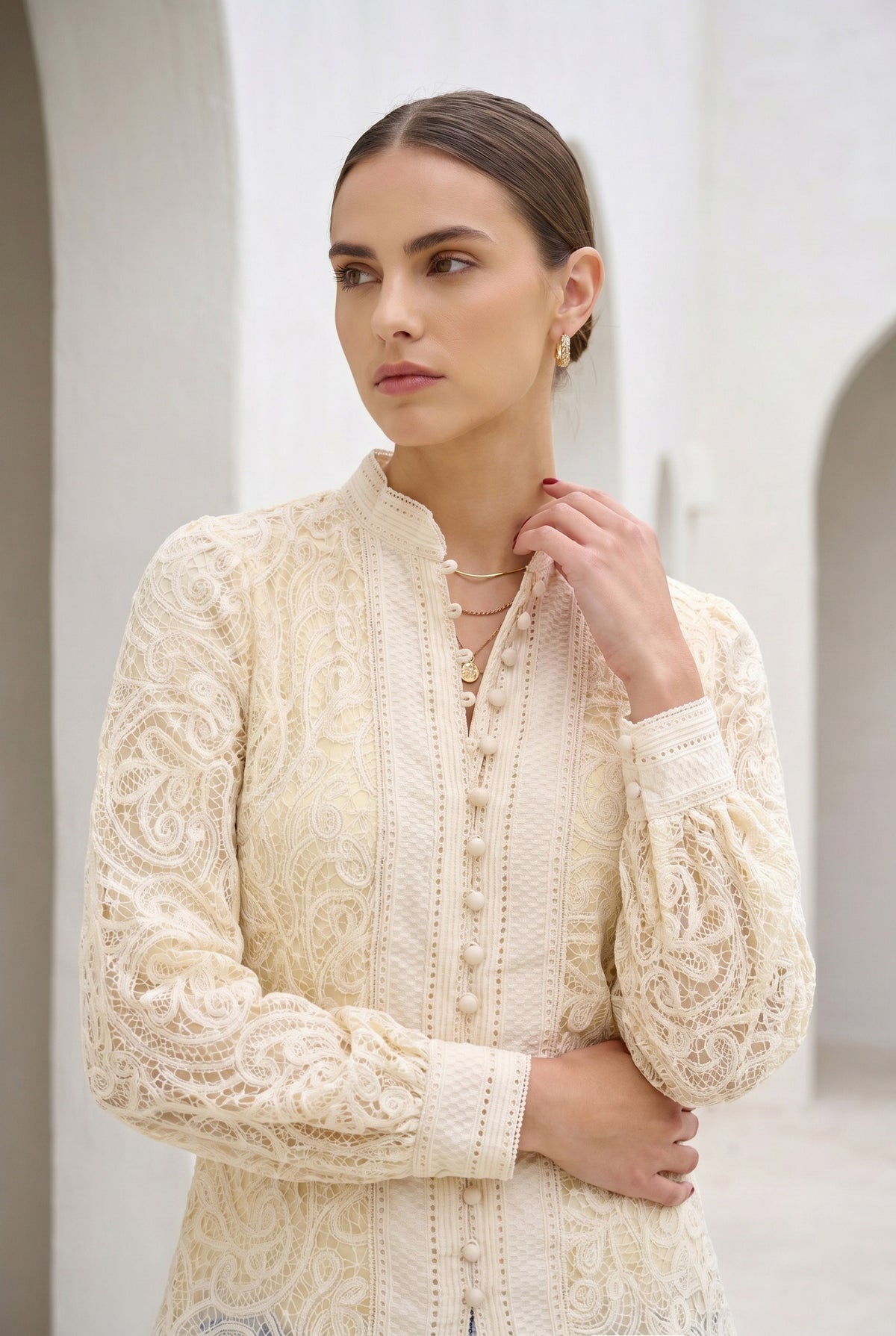 IRINA LACE BUTTON BLOUSE