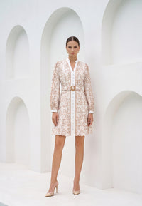 NAOMI V NECK LONG SLEEVES SHORT DRESS