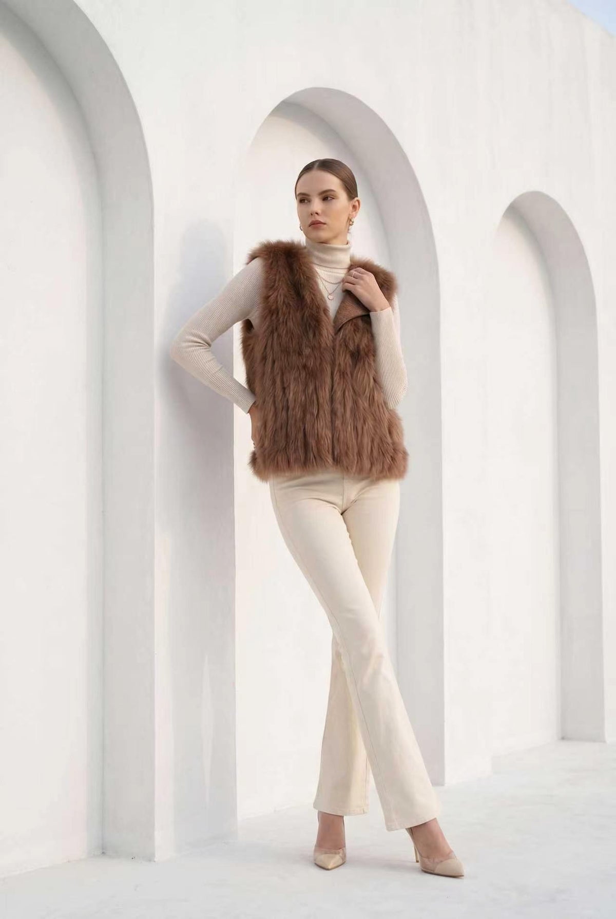 CASSIDY FOX FUR VEST