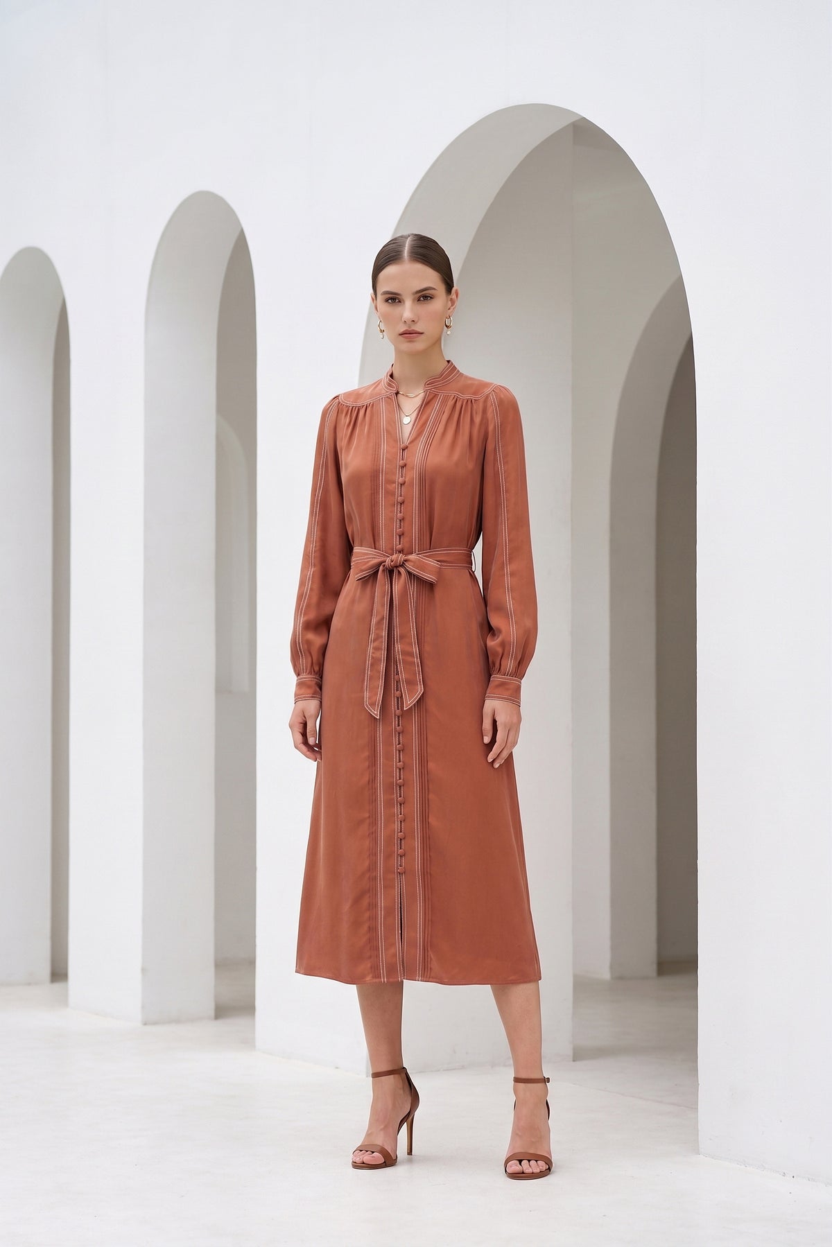 ALORA CUPRO LONG DRESS
