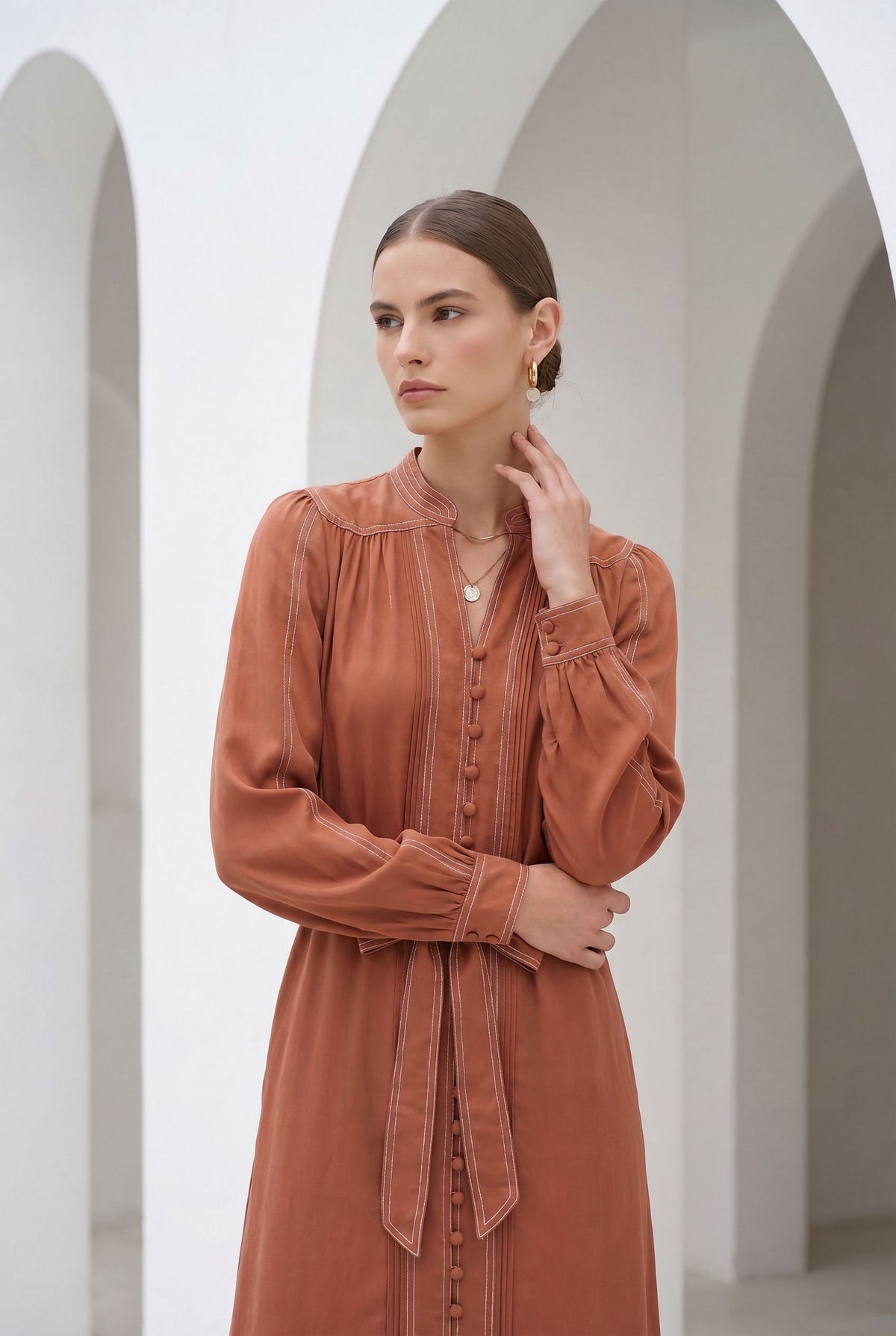ALORA CUPRO LONG DRESS