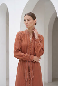 ALORA CUPRO LONG DRESS