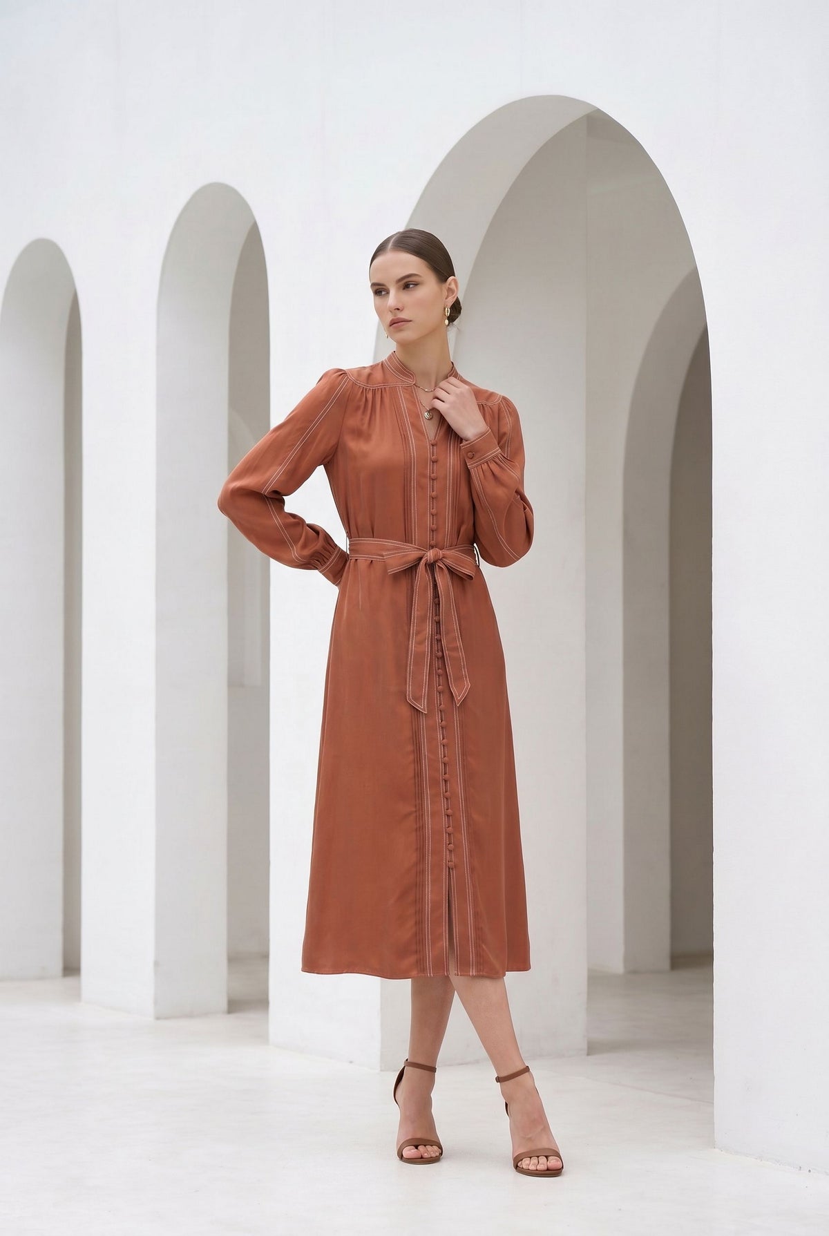 ALORA CUPRO LONG DRESS