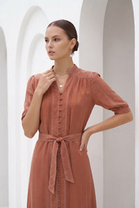 ALORA SHORT SLEEVES LONG DRESS
