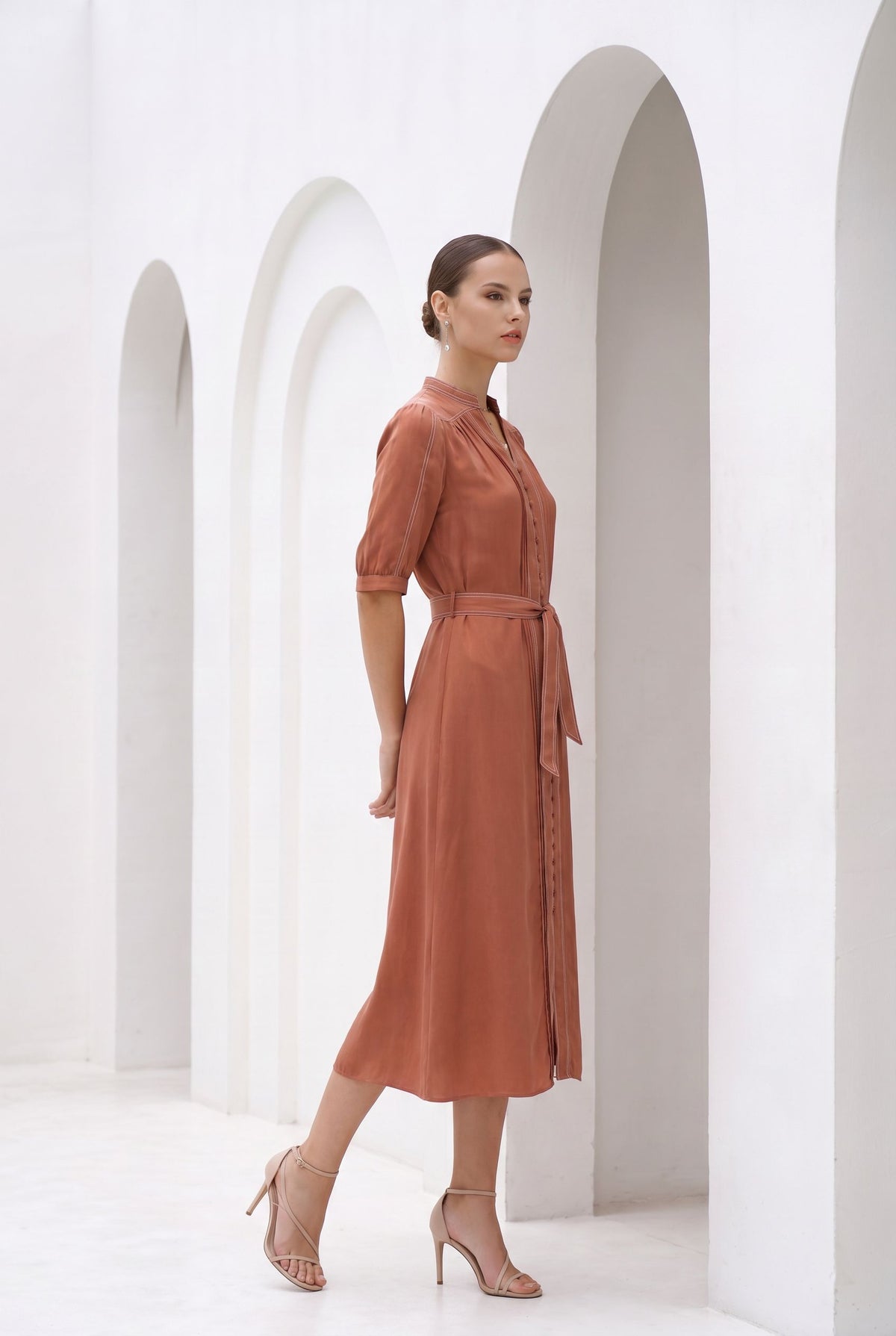 ALORA SHORT SLEEVES LONG DRESS