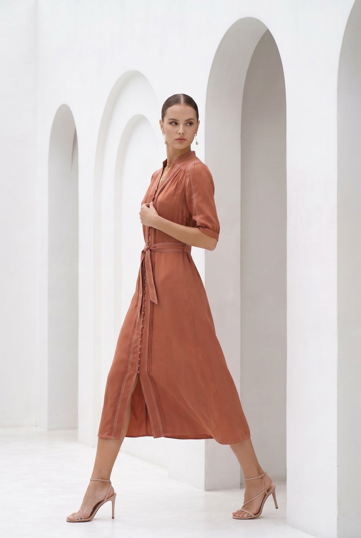 ALORA SHORT SLEEVES LONG DRESS