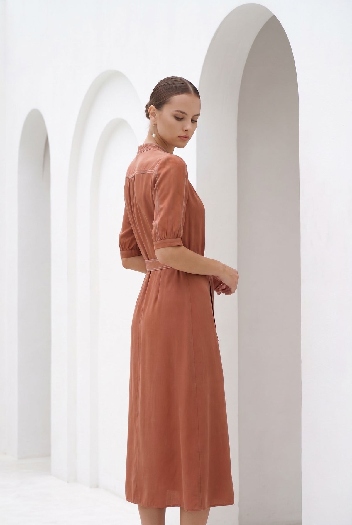 ALORA SHORT SLEEVES LONG DRESS