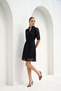 YVETTE LACE SHORT SLEEVES SHORT DRESS