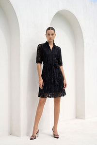 YVETTE LACE SHORT SLEEVES SHORT DRESS
