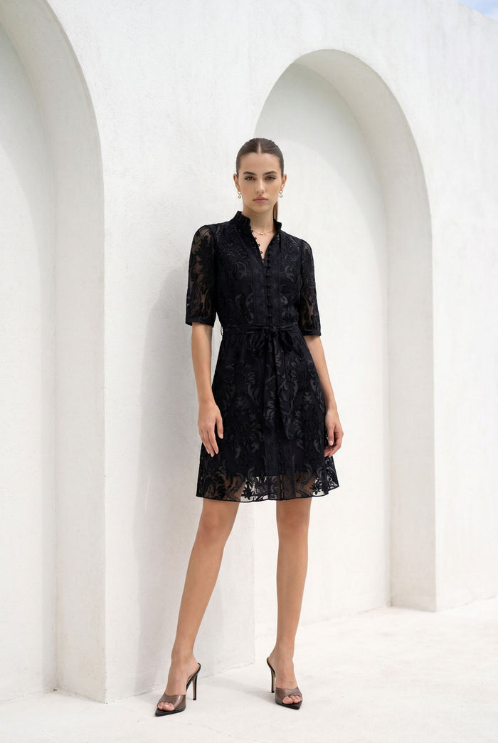 YVETTE LACE SHORT SLEEVES SHORT DRESS