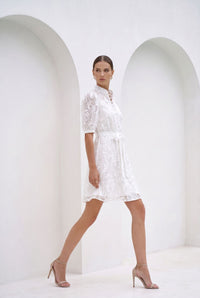 YVETTE LACE SHORT SLEEVES SHORT DRESS