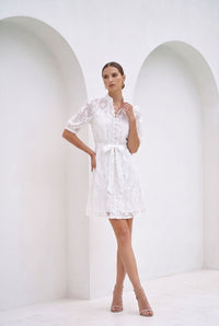 YVETTE LACE SHORT SLEEVES SHORT DRESS