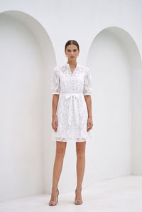 YVETTE LACE SHORT SLEEVES SHORT DRESS