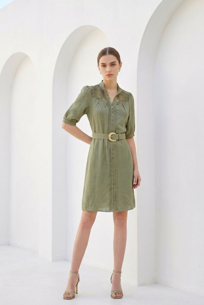 ILA LACE SHORT SLEEVES SHORT DRESS