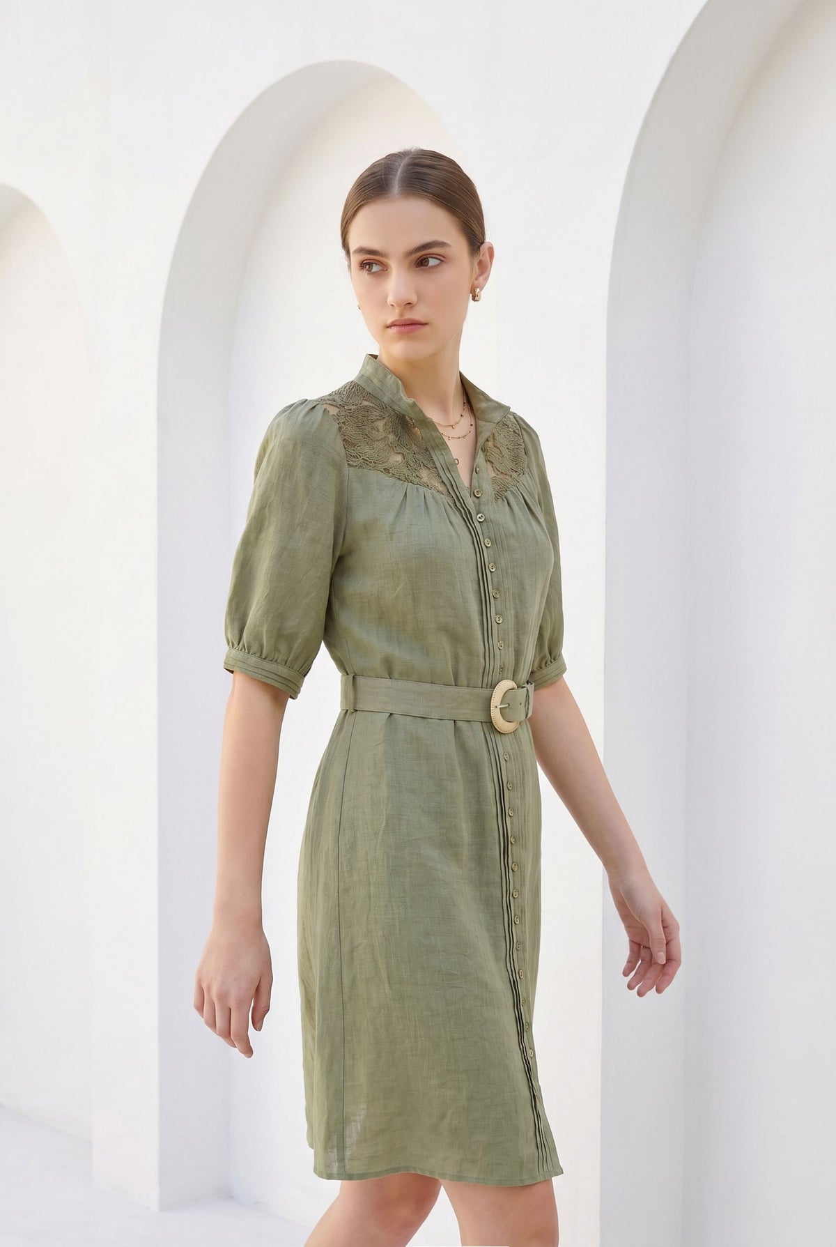 ILA LACE SHORT SLEEVES SHORT DRESS