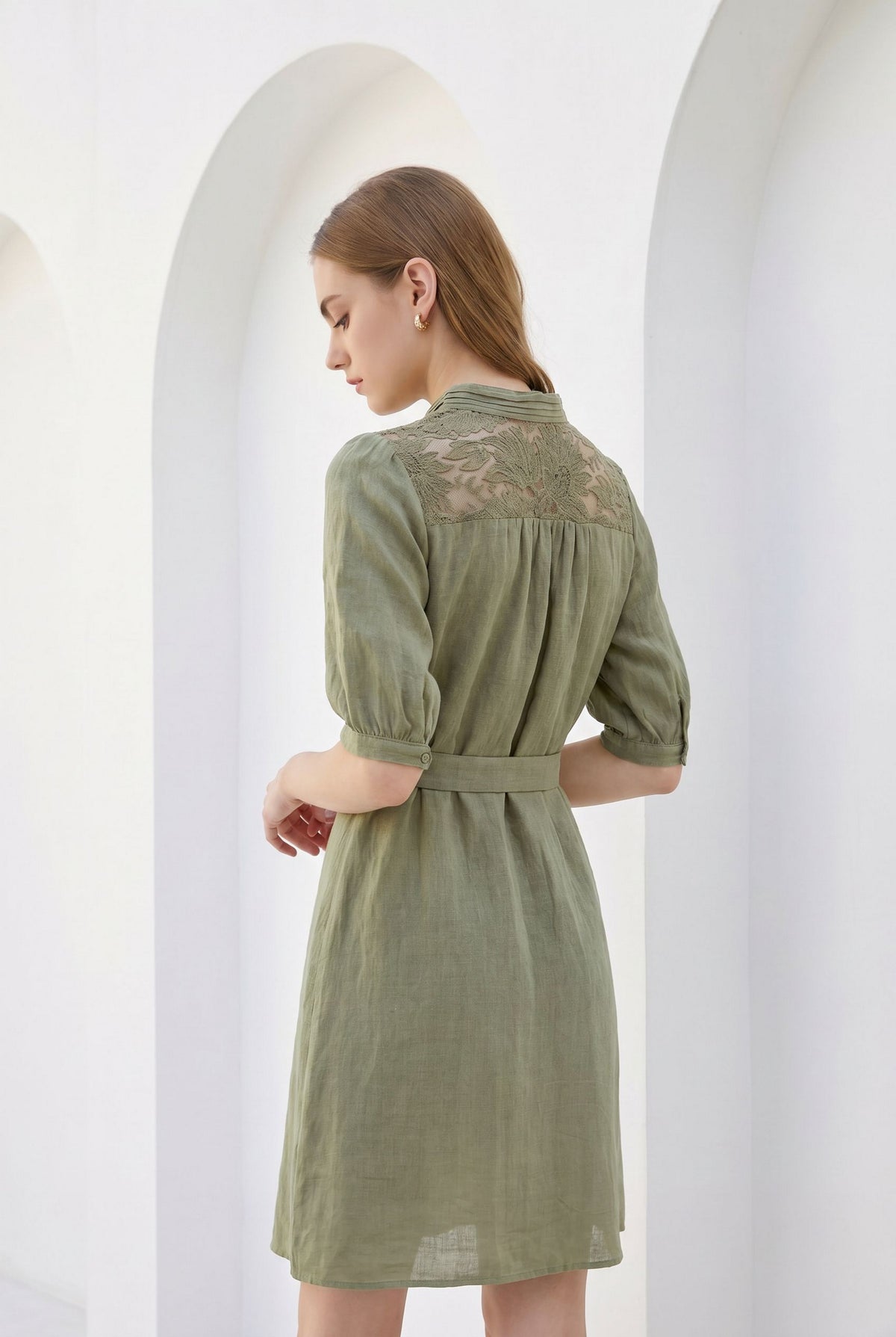 ILA LACE SHORT SLEEVES SHORT DRESS