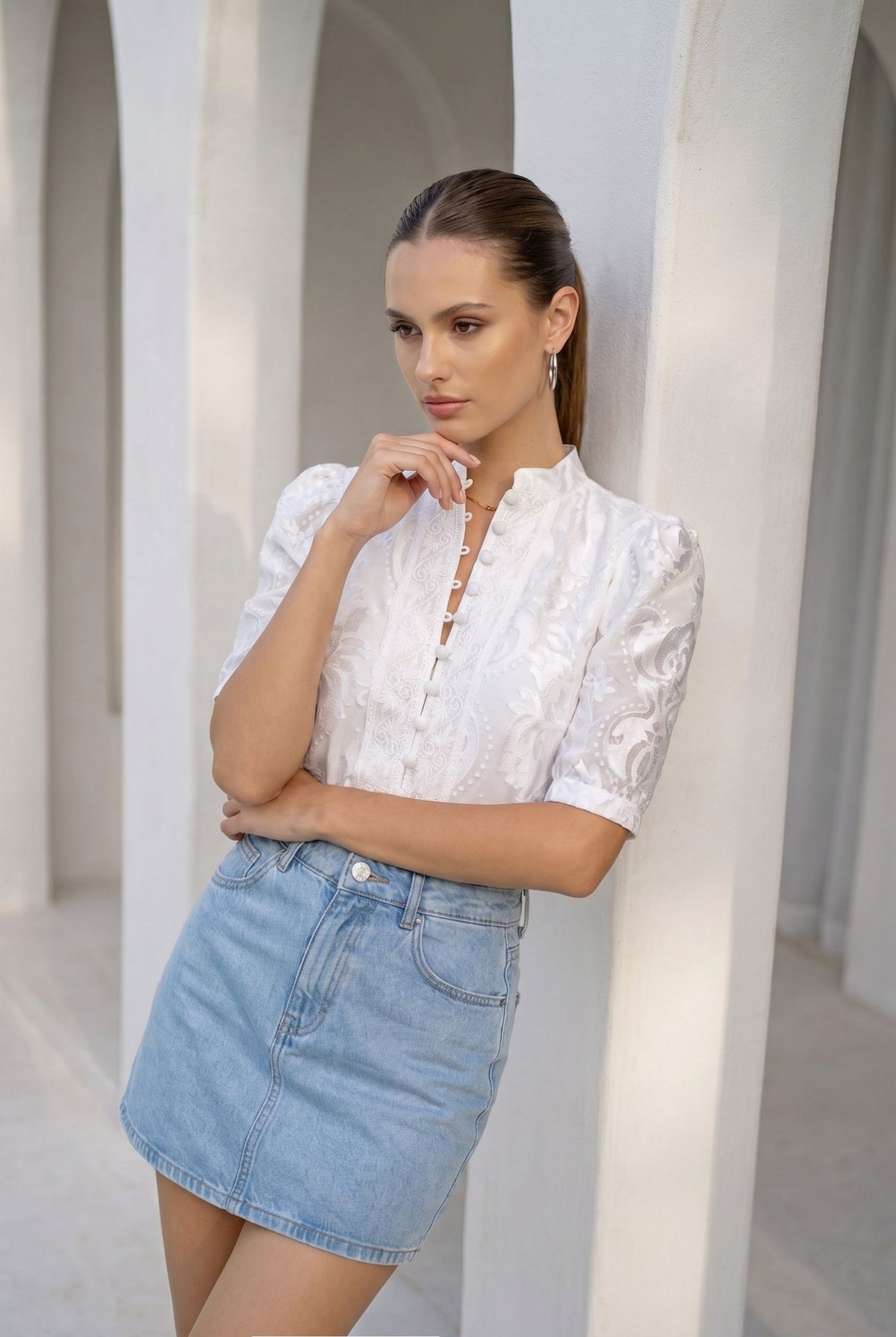YVETTE SHORT SLEEVES BLOUSE