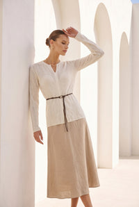 DAHLIA BELTED WOOL SWEATER