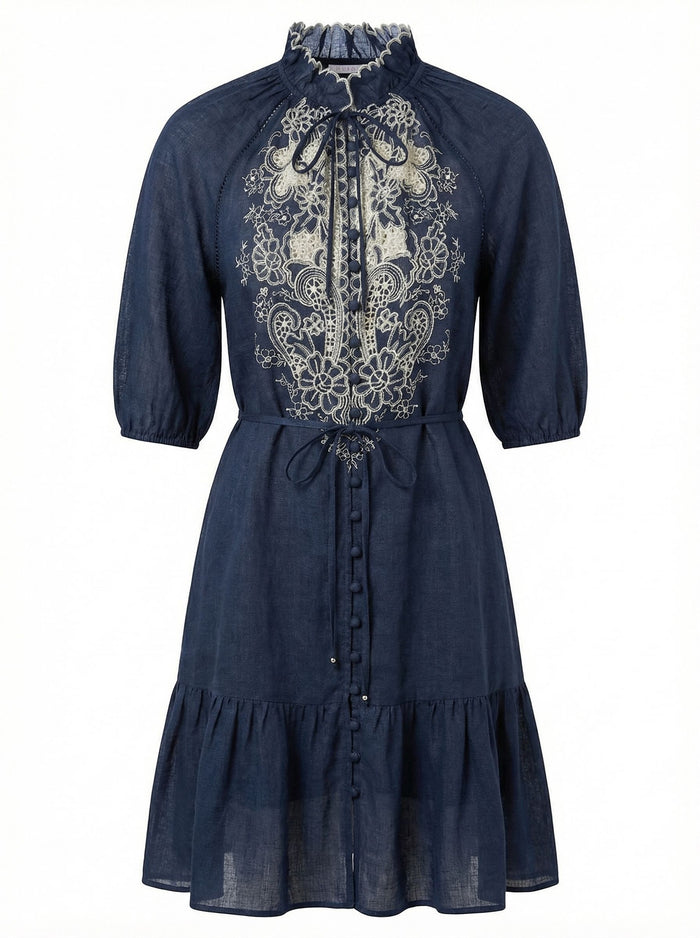 GENEVIEVE EMBROIDERED DRESS