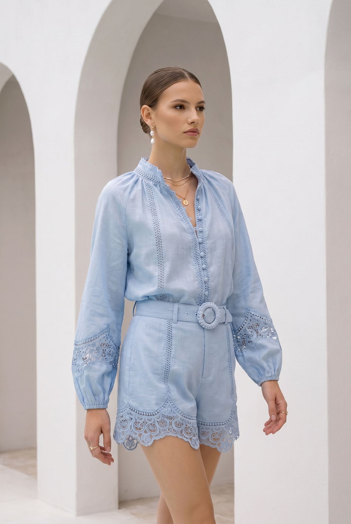 MEISSEN LINEN BLOUSE
