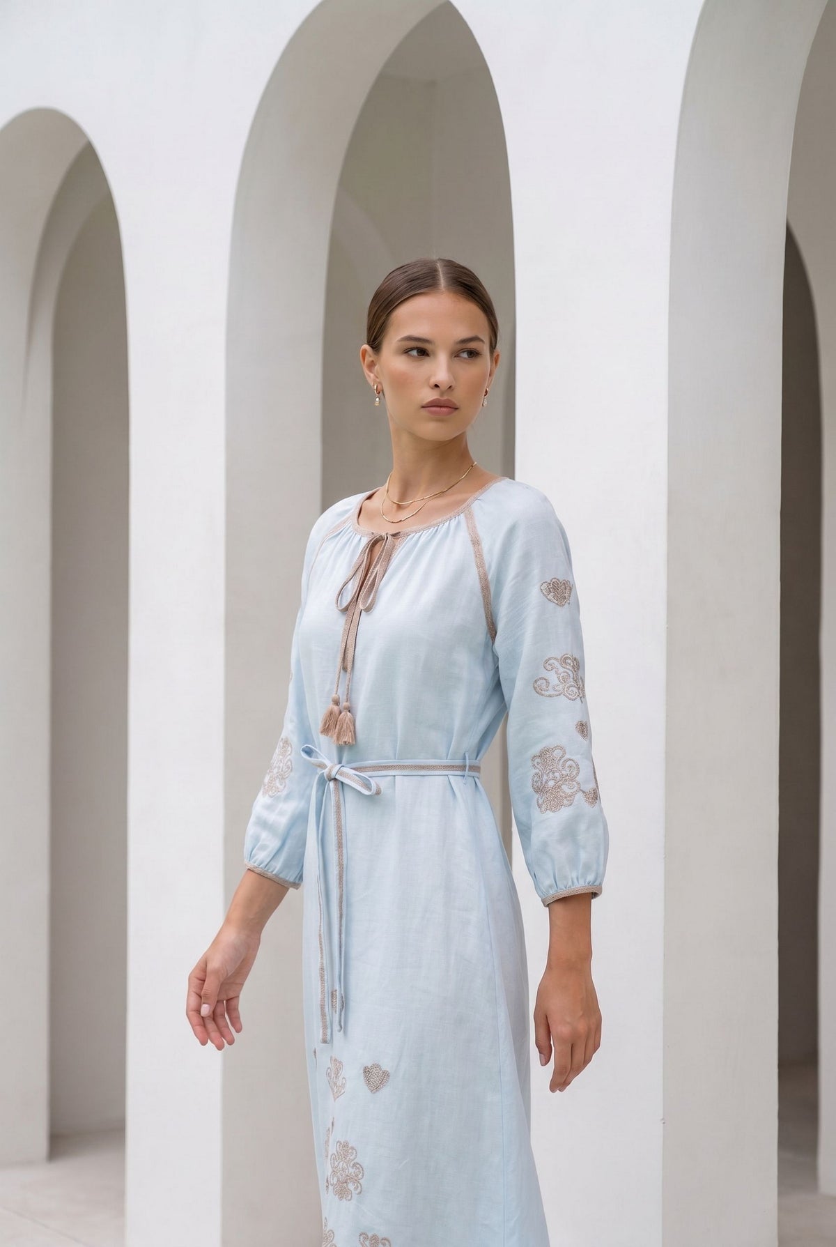 MARGUERITE EMBROIDERED DRESS