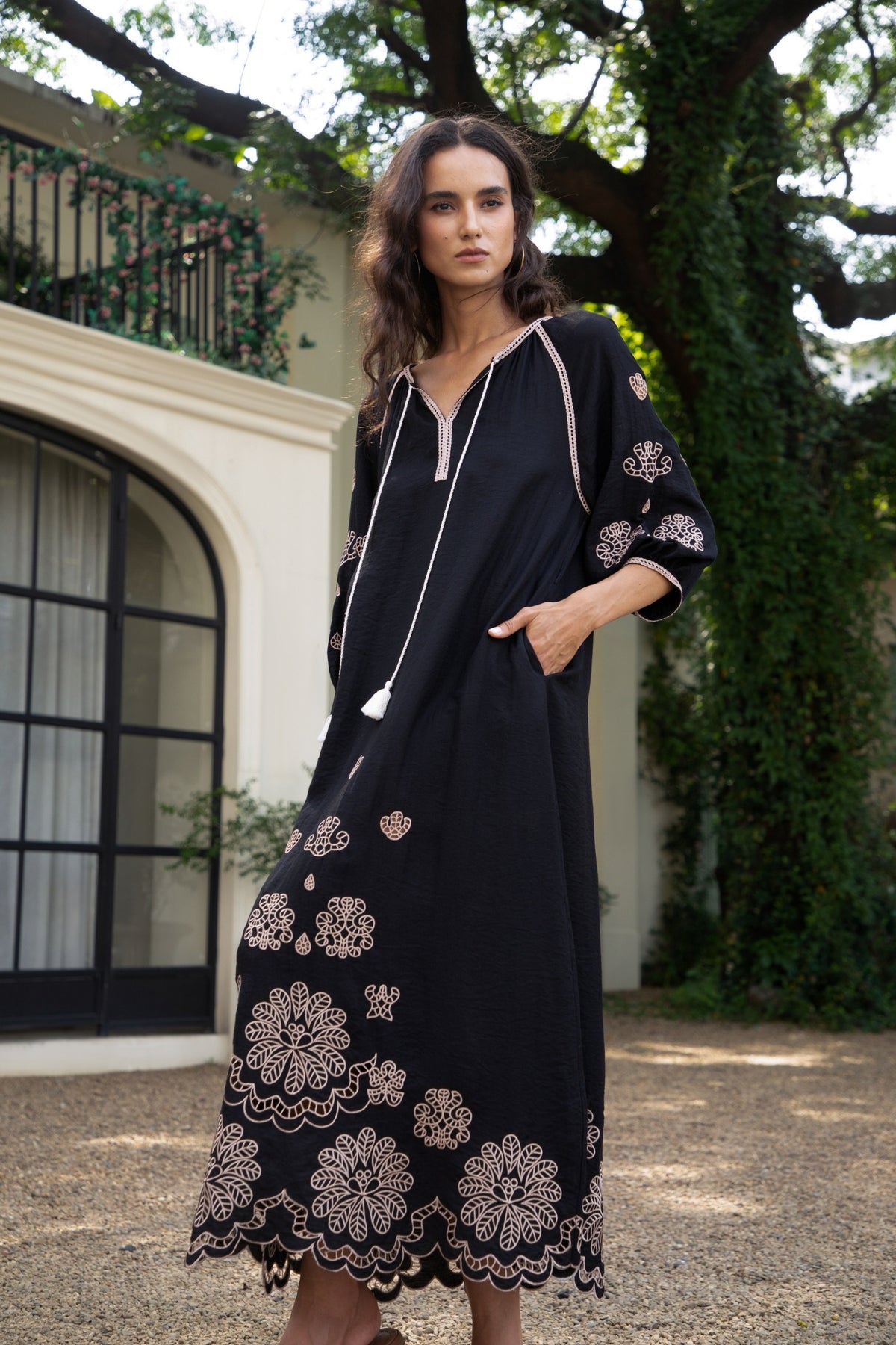 MARGUERITE EMBROIDERED DRESS