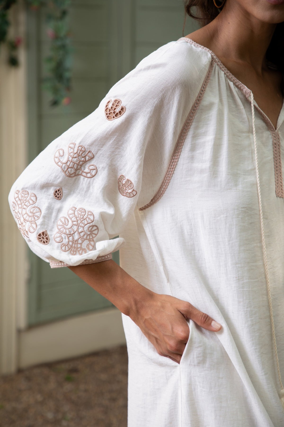 MARGUERITE EMBROIDERED DRESS