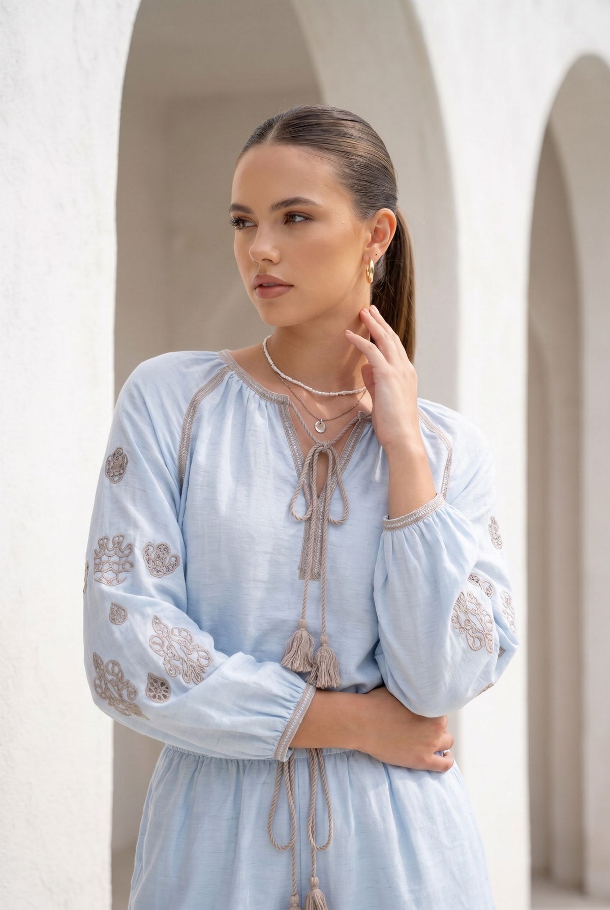 MARGUERITE EMBROIDERED BLOUSE