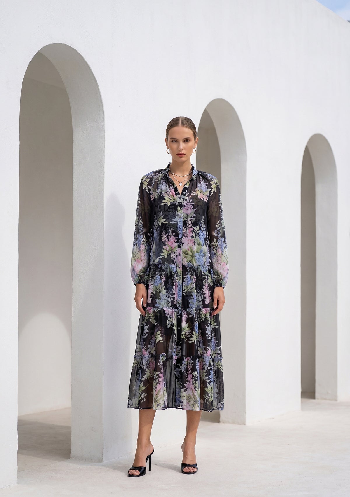 CHANTALLY PRINTED LONG DRESS