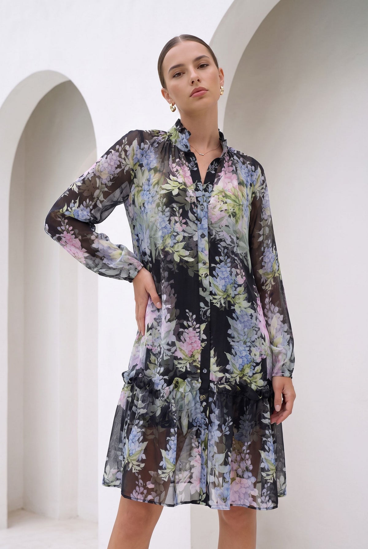 CHANTALLY PRINTED SHORT DRESS