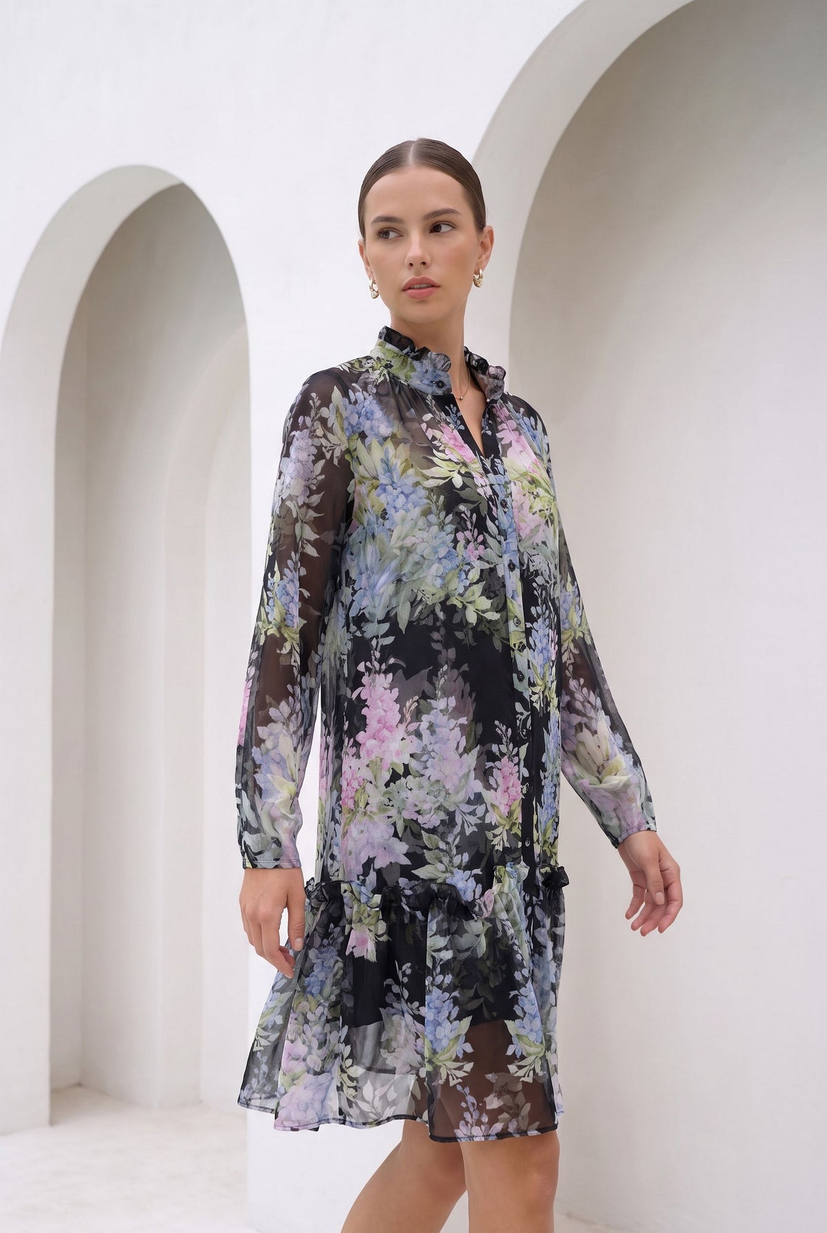CHANTALLY PRINTED SHORT DRESS