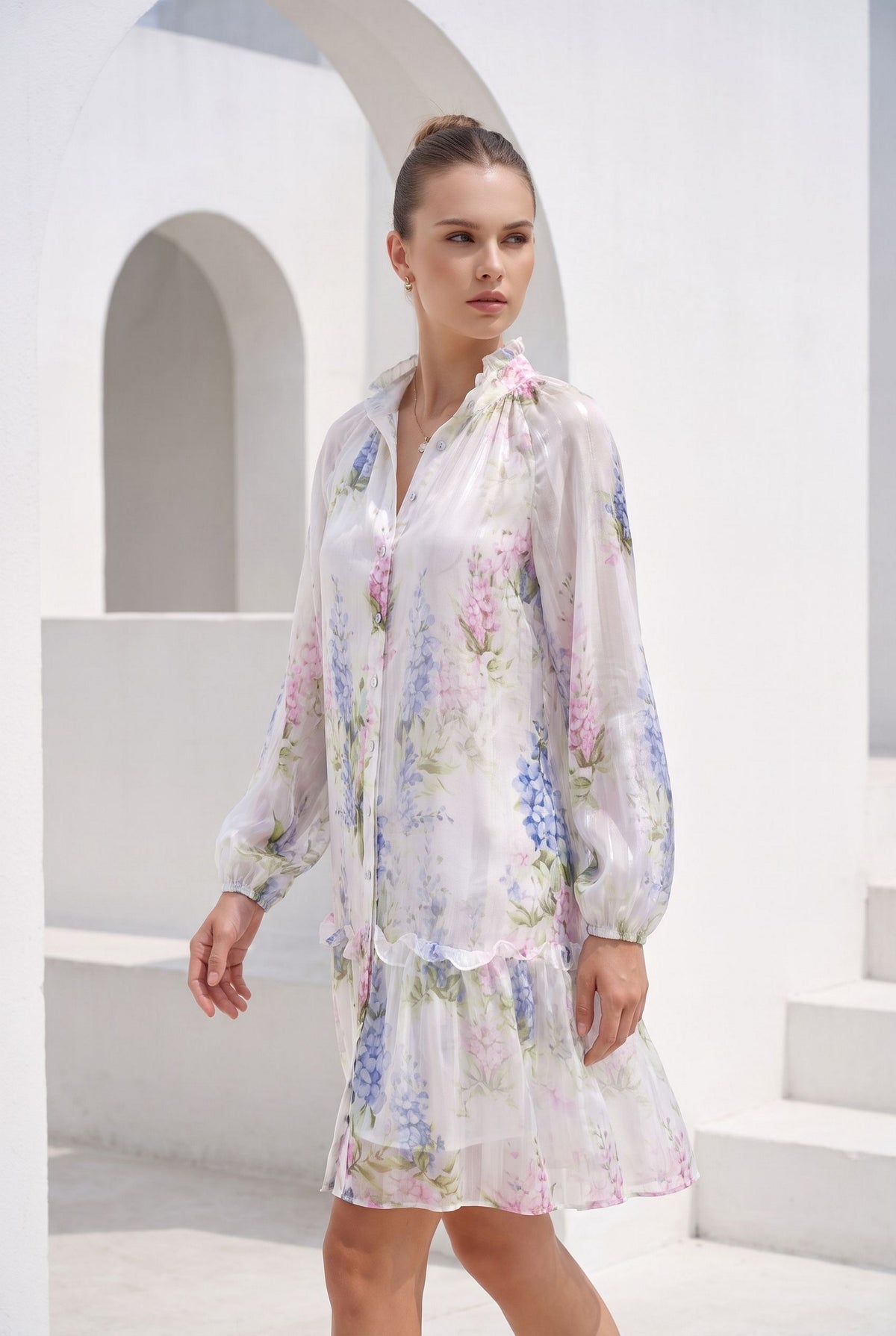 CHANTALLY PRINTED SHORT DRESS