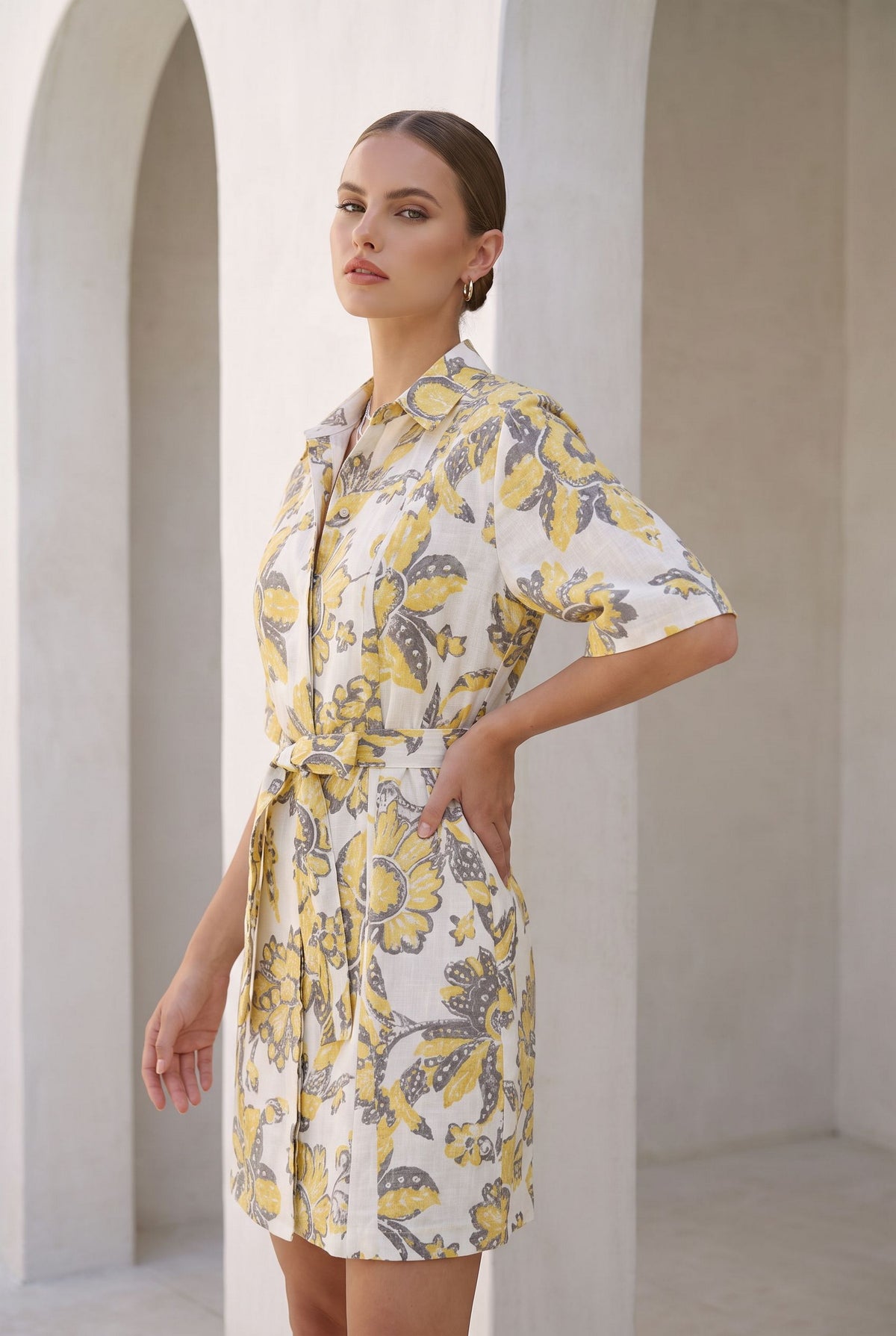 COCO LINEN SHORT DRESS