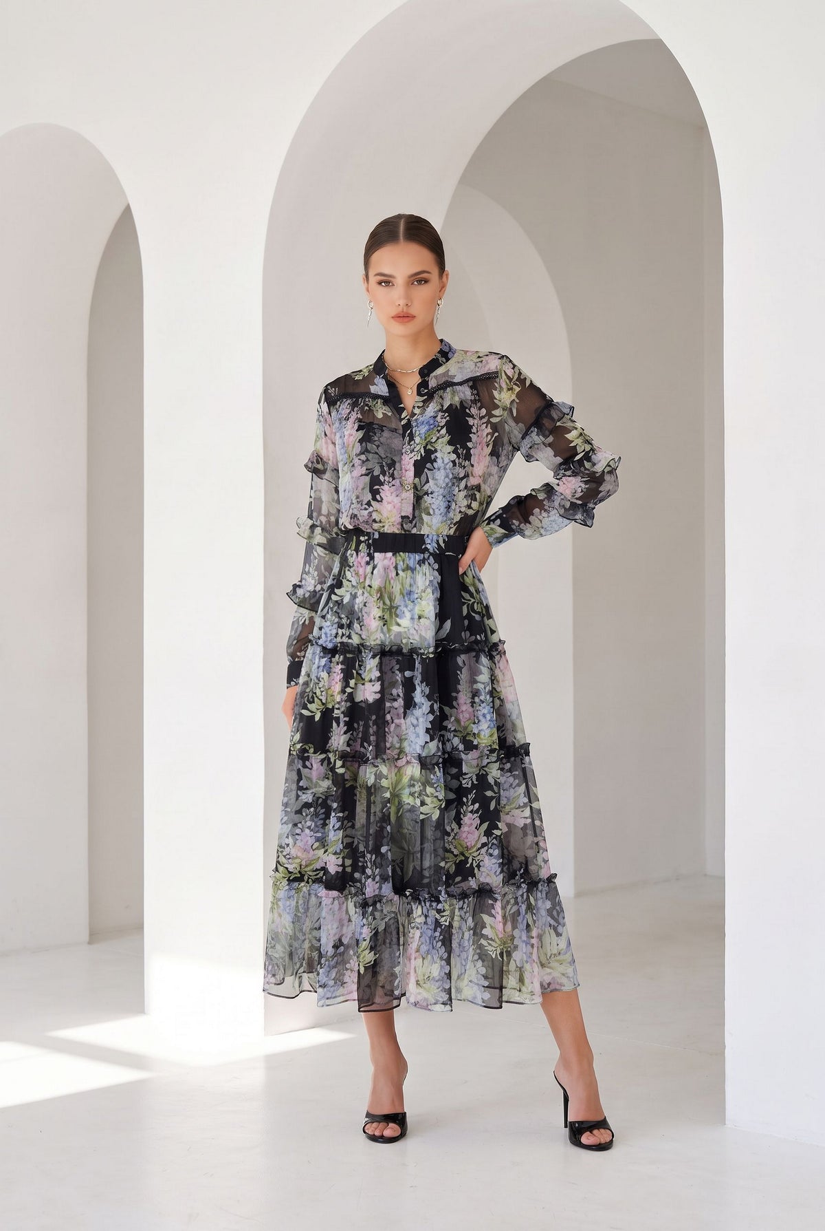 CHANTALLY SILK SKIRT