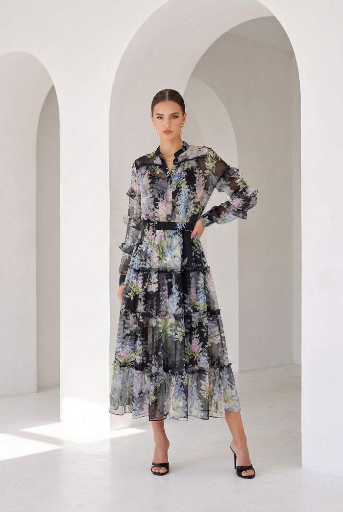 CHANTALLY SILK SKIRT