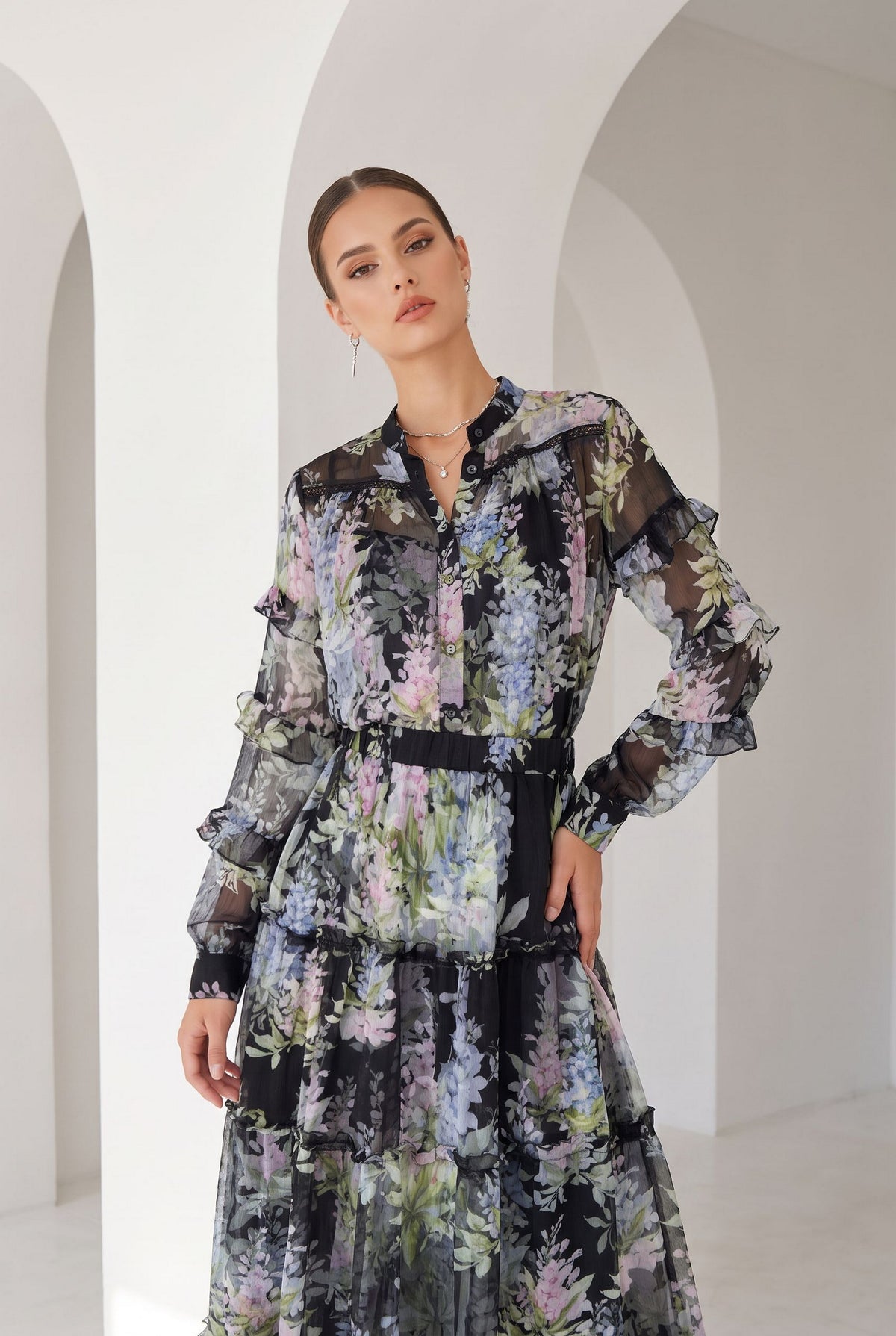 CHANTALLY SILK SKIRT
