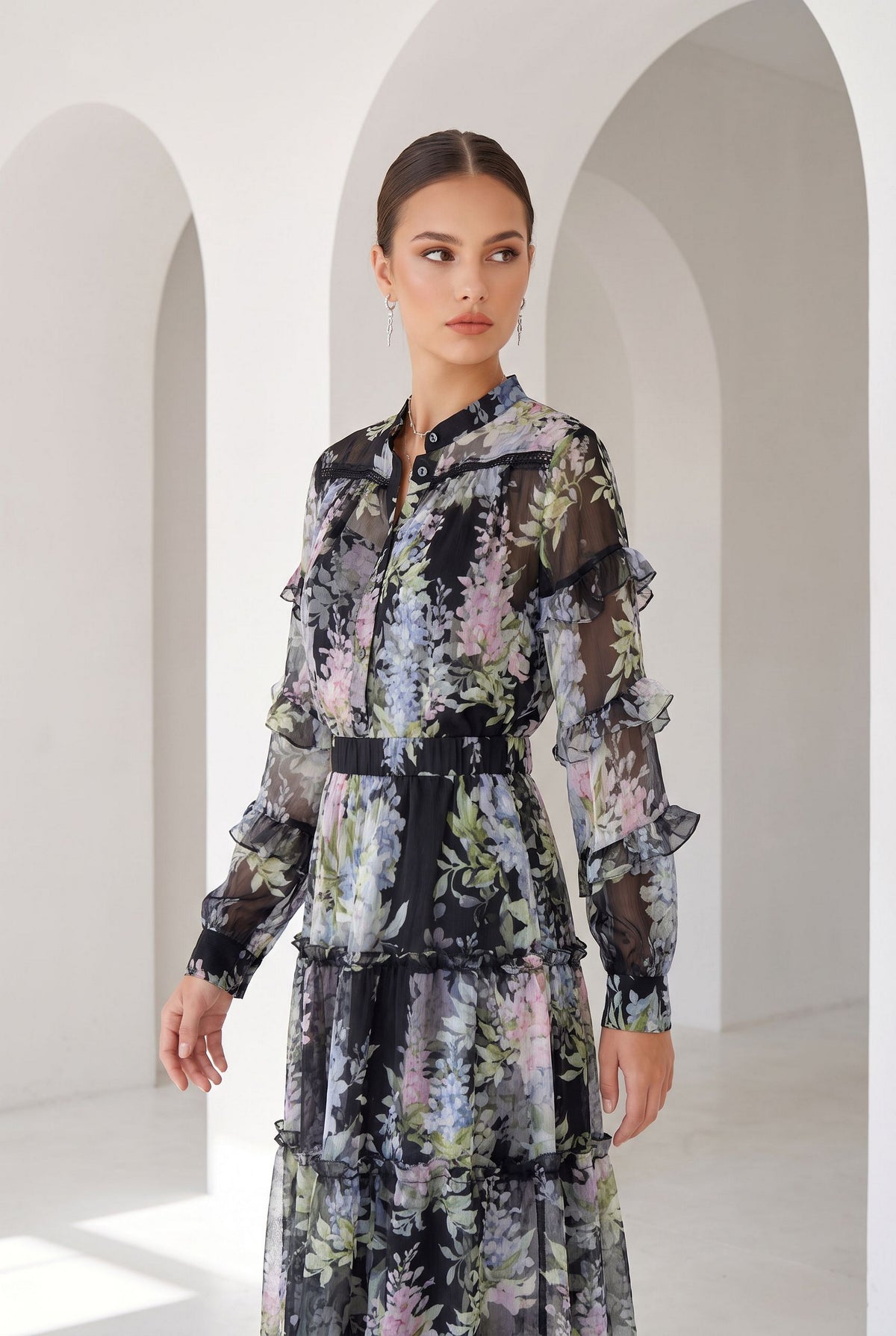 CHANTALLY SILK SKIRT