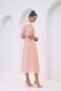 CELINE SHORT SLEEVES LONG DRESS