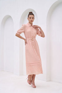 CELINE SHORT SLEEVES LONG DRESS