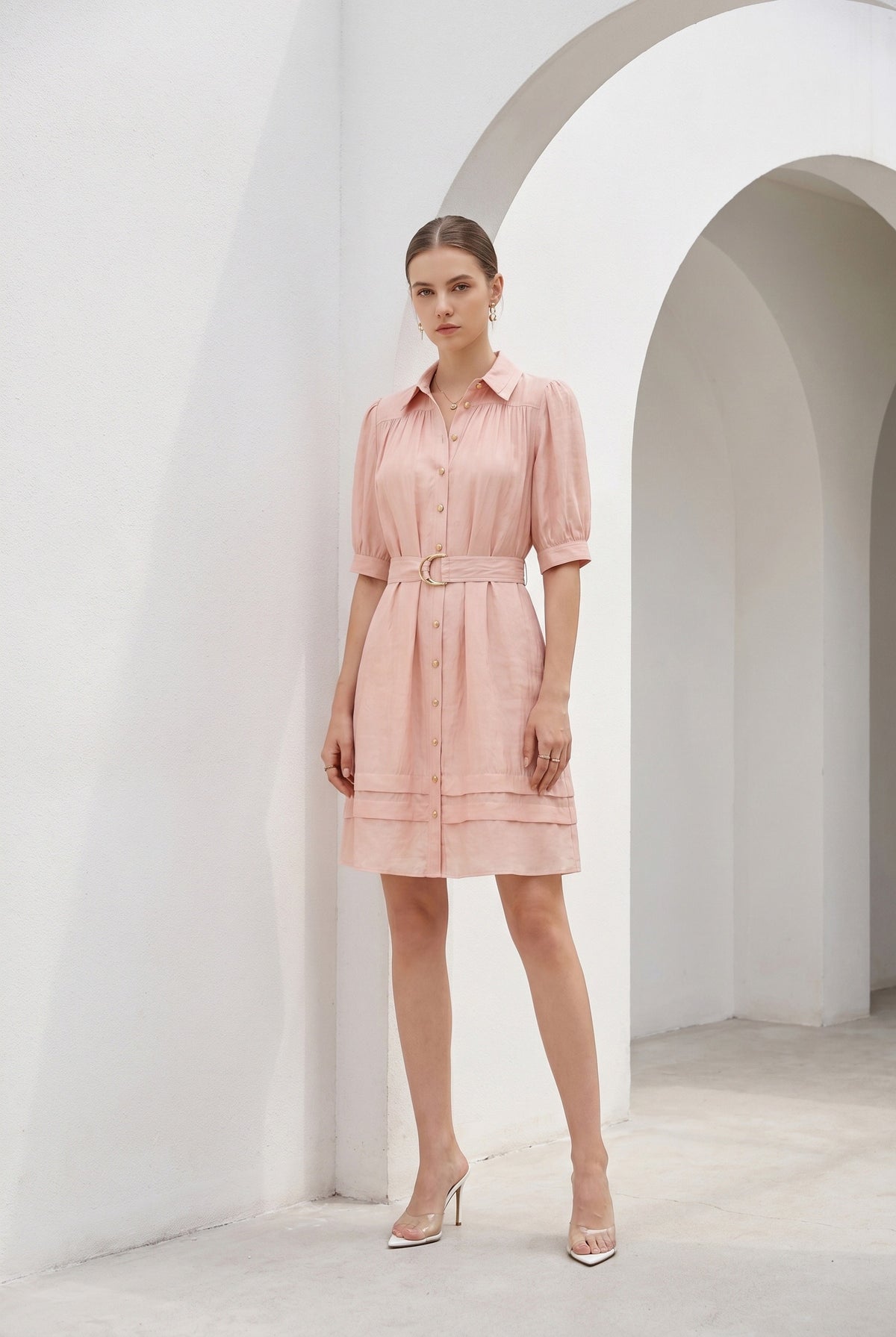 CELINE SHORT SLEEVES SHORT DRESS