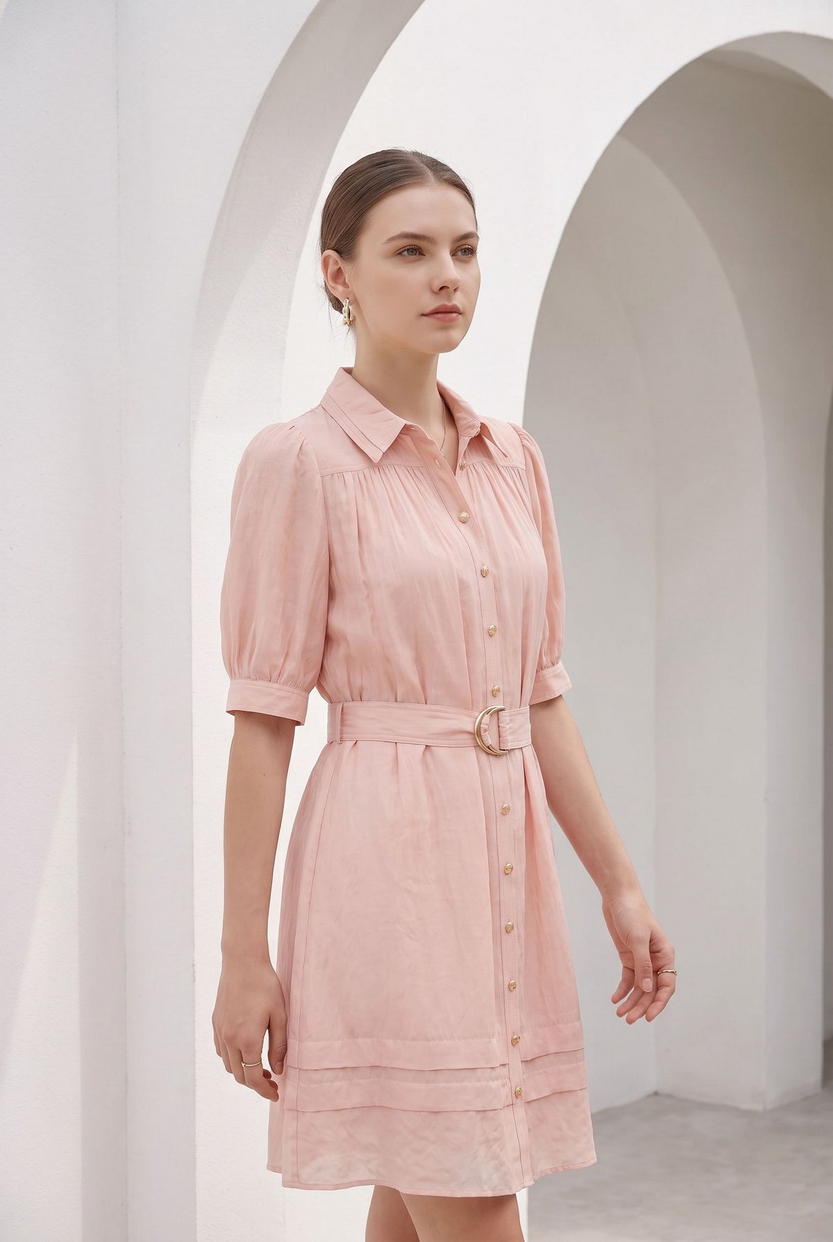 CELINE SHORT SLEEVES SHORT DRESS