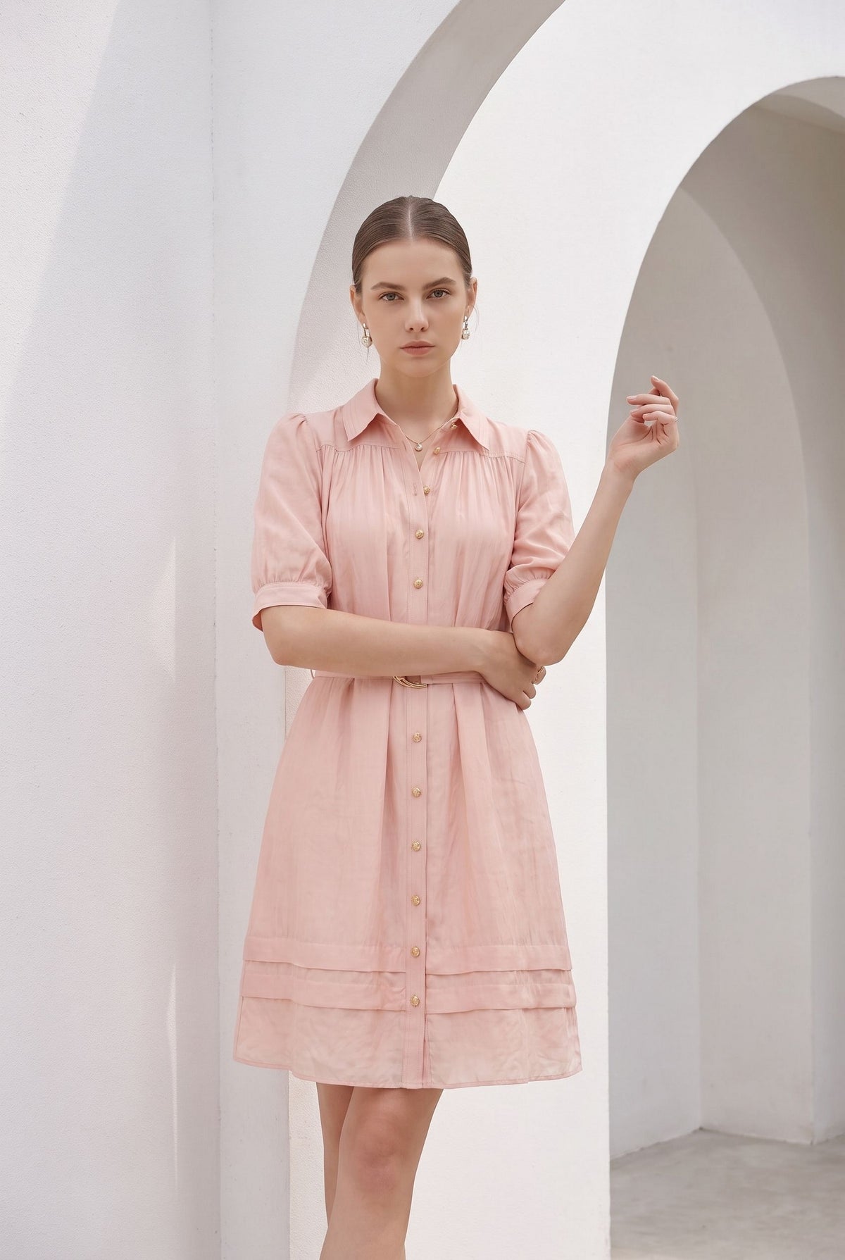 CELINE SHORT SLEEVES SHORT DRESS