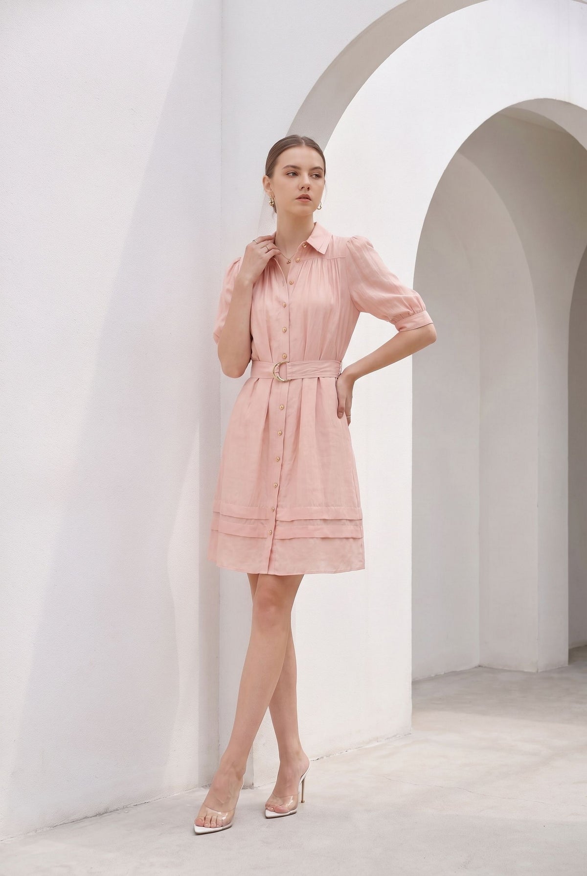CELINE SHORT SLEEVES SHORT DRESS