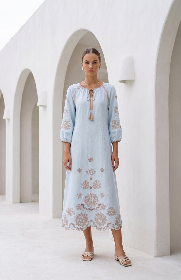 MARGUERITE EMBROIDERED DRESS